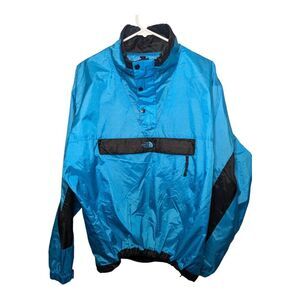 Vintage The North Face Pullover Color Block Windbreaker Jacket Blue Medium